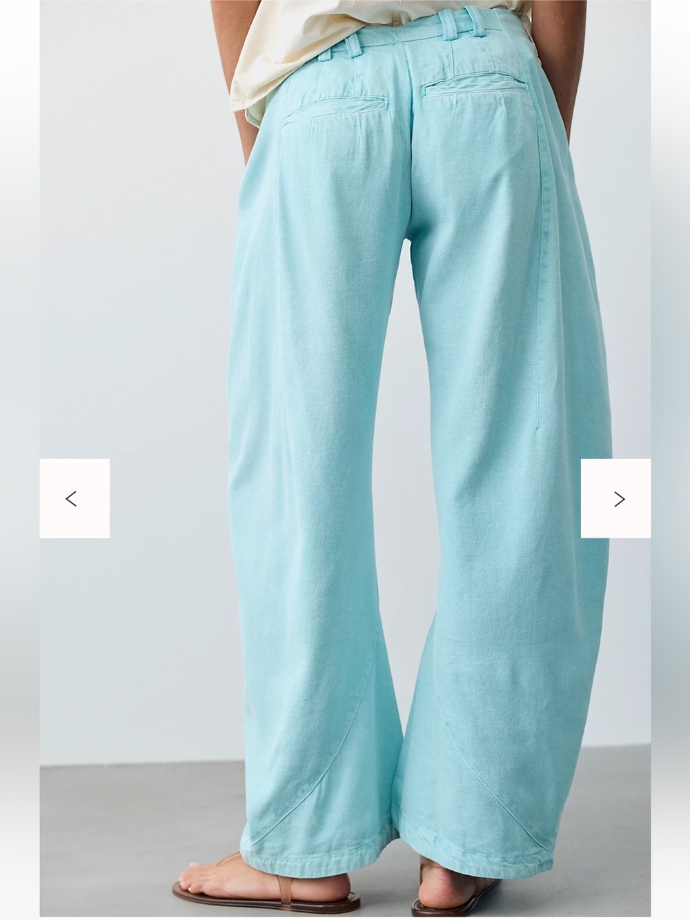 Free people pants Spotlight Washed Barrel Chino Trousers - Picture 3 of 7